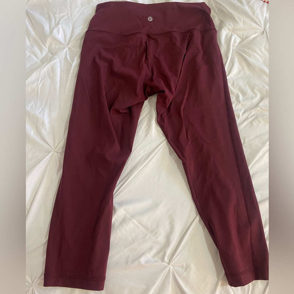 Maroon lululemon leggings. Size 8